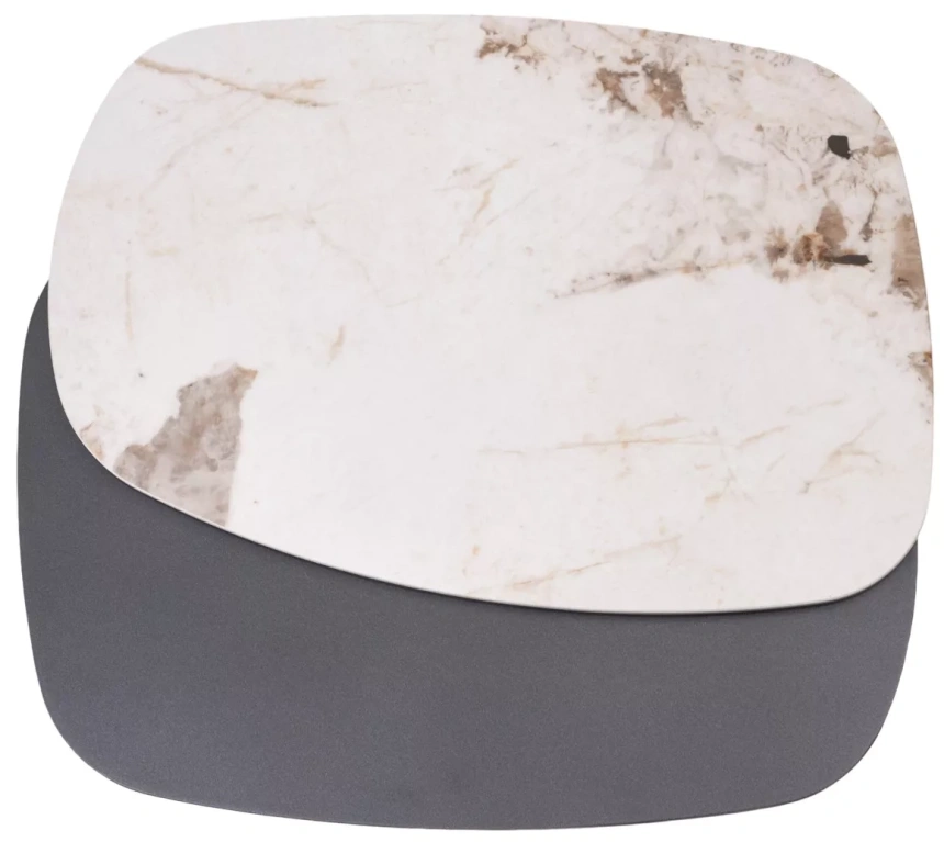 Кофейный стол Arvid, Pandora, керамика на стекле, окрашенный МДФ / темно-серый МДФ 