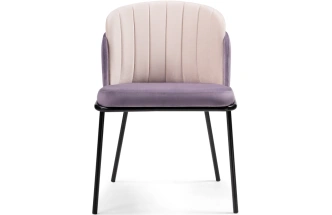 Стул Сиолим, мягкий, сливовый / кремовый / черный глянец