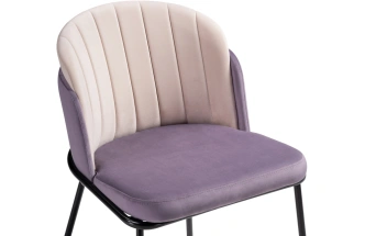 Стул Сиолим, мягкий, сливовый / кремовый / черный глянец