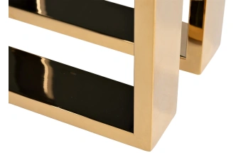 Журнальный стол 47ED-20920, 55x55x55, стекло, черный / хром/ золото