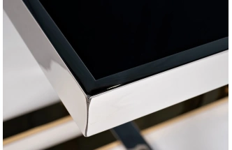 Журнальный стол 47ED-20920, 55x55x55, стекло, черный / хром/ золото