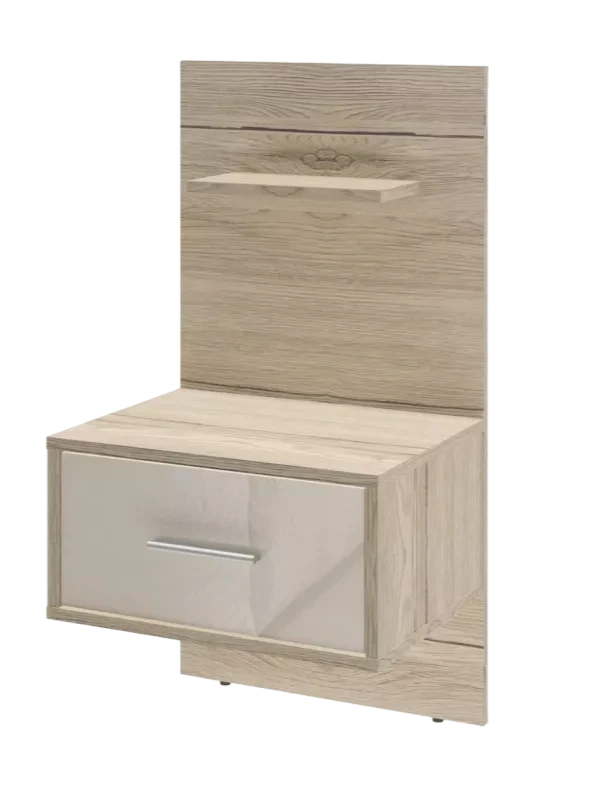 Тумба прикроватная Лациа, Дуб санремо/Крем бежевый