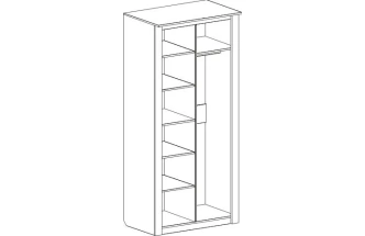 Шкаф двухдверный Элана, 101x64.5x218.5, распашной с полками, бодега белая