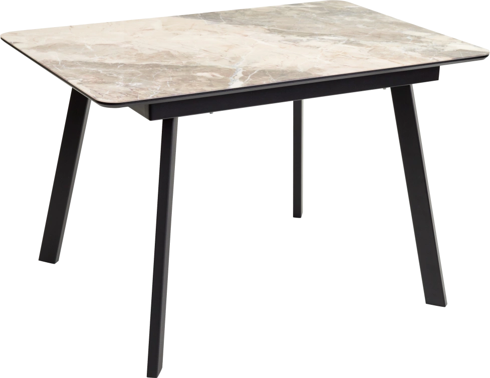 Кухонный стол Аруба 140, нераздвижной Каталония, стекло, черный каркас