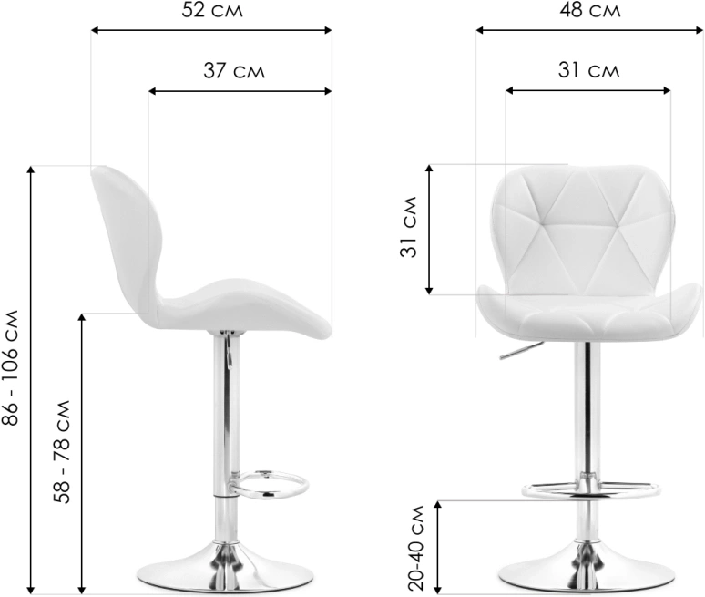 Барный стул Trio, light gray / black