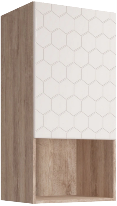 Шкаф навесной Мариус М-05, дуб баррик / белый матовый