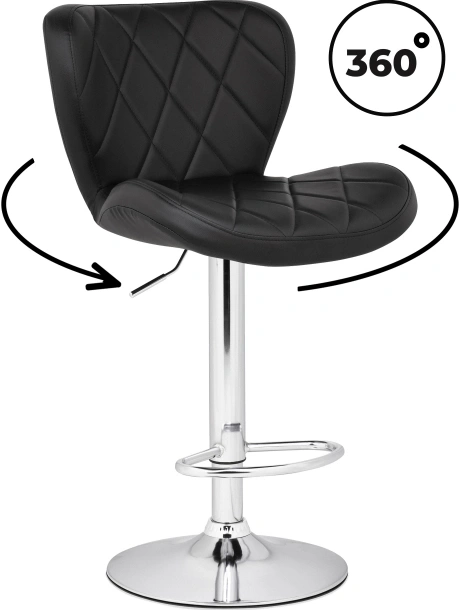 Барный стул Porch, черный / хром