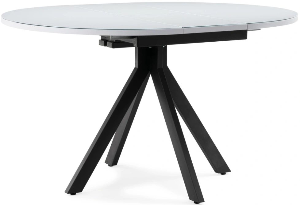 Кухонный стол Бетина 100(130), стекло, черный / белый