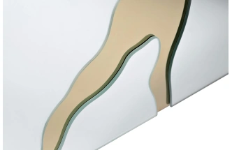 Тумба прикроватная KFG199, с ящиком, зеркальная 