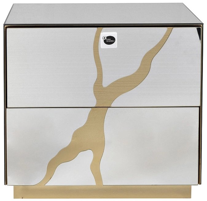 Тумба прикроватная KFG199, с ящиком, зеркальная