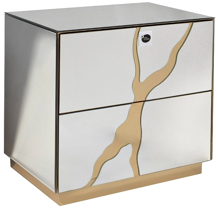 Тумба прикроватная KFG199, с ящиком, зеркальная