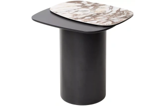 Кофейный стол Arvid TL-312, испанская керамика на стекле, МДФ окрашенный, темно-серый МДФ каркас