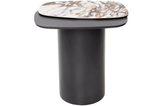 Кофейный стол Arvid TL-312, испанская керамика на стекле, МДФ окрашенный, темно-серый МДФ каркас