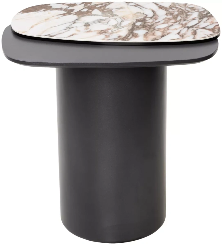 Кофейный стол Arvid TL-312, испанская керамика на стекле, МДФ окрашенный, темно-серый МДФ каркас