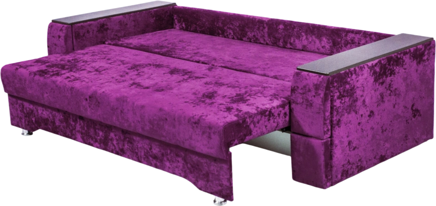 Диван прямой Атлант 2, ткань Plush purple velvet, декор Венге