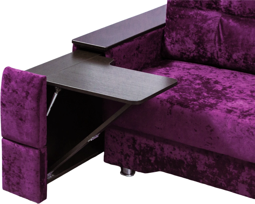 Диван прямой Атлант 2, ткань Plush purple velvet, декор Венге