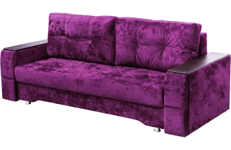 Диван прямой Атлант 2, ткань Plush purple velvet, декор Венге