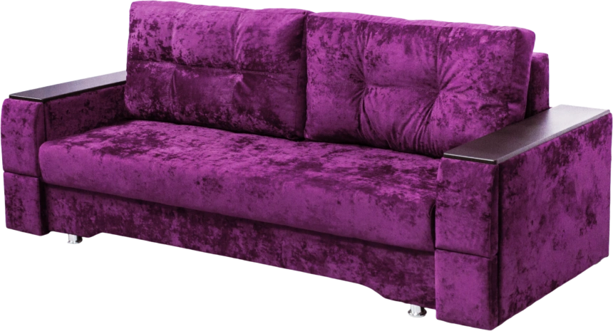 Диван прямой Атлант 2, ткань Plush purple velvet, декор Венге