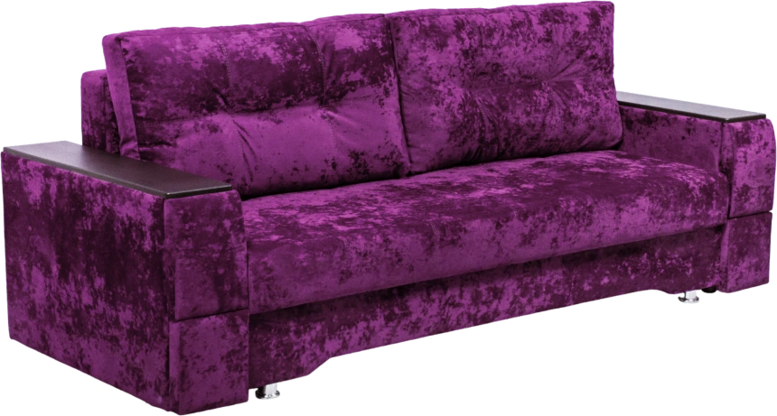Диван прямой Атлант 2, ткань Plush purple velvet, декор Венге