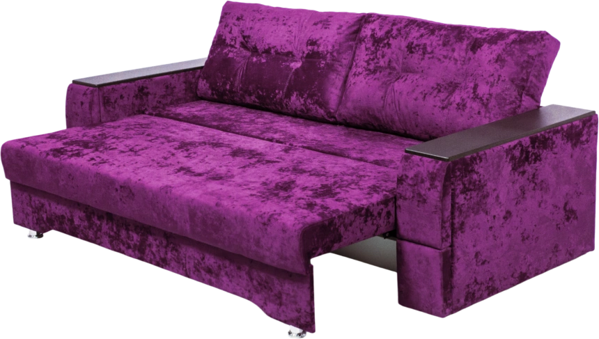 Диван прямой Атлант 2, ткань Plush purple velvet, декор Венге