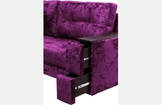 Диван прямой Атлант 2, ткань Plush purple velvet, декор Венге