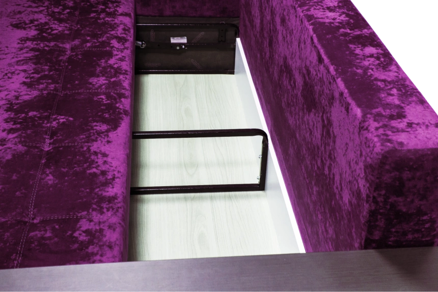 Диван прямой Атлант 2, ткань Plush purple velvet, декор Венге