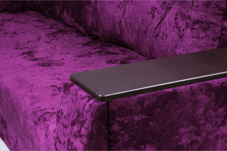 Диван прямой Атлант 2, ткань Plush purple velvet, декор Венге