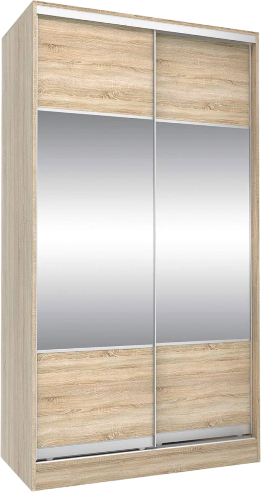 Шкаф-купе Бруклин-2, двухдверный, с зеркалом, Дуб сонома