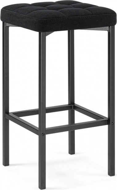 Барный табурет Лофт, микровелюр катания блэк / черный матовый