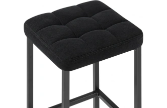 Барный табурет Лофт, микровелюр катания блэк / черный матовый