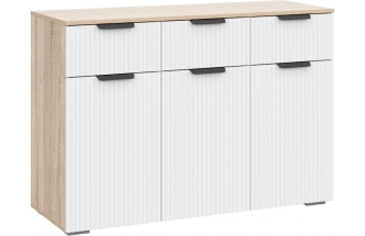 Комод Стокгольм КМ03-1200, дуб сонома / line софт пломбир