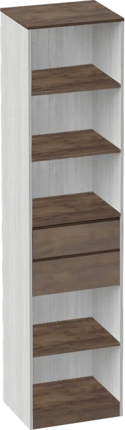 Стеллаж Даллас, высокий, с ящиками, дуб винтерберг / таксония