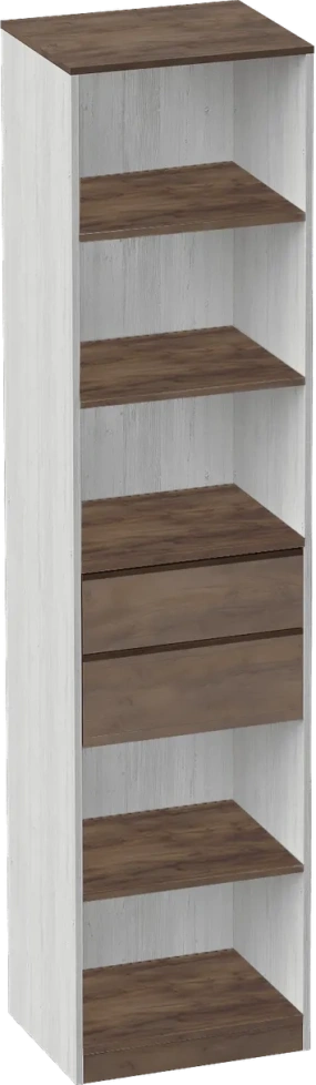 Стеллаж Даллас, высокий, с ящиками, дуб винтерберг / таксония