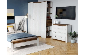 Стеллаж Даллас, высокий, с ящиками, дуб винтерберг / таксония