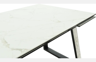 Кухонный обеденный стол Monaco, раздвижной 180, белый  Quadro Calcata vaglioro, каркас черный
