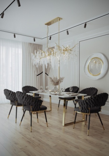 Кухонный стол Селена 2, 180x90x77, керамика, белый мрамор, каркас золотой