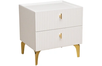Тумба прикроватная Doria, с ящиками, белая 
