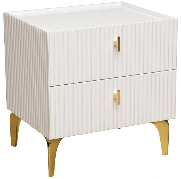 Тумба прикроватная Doria, с ящиками, белая 