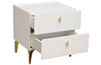 Тумба прикроватная Doria, с ящиками, белая 