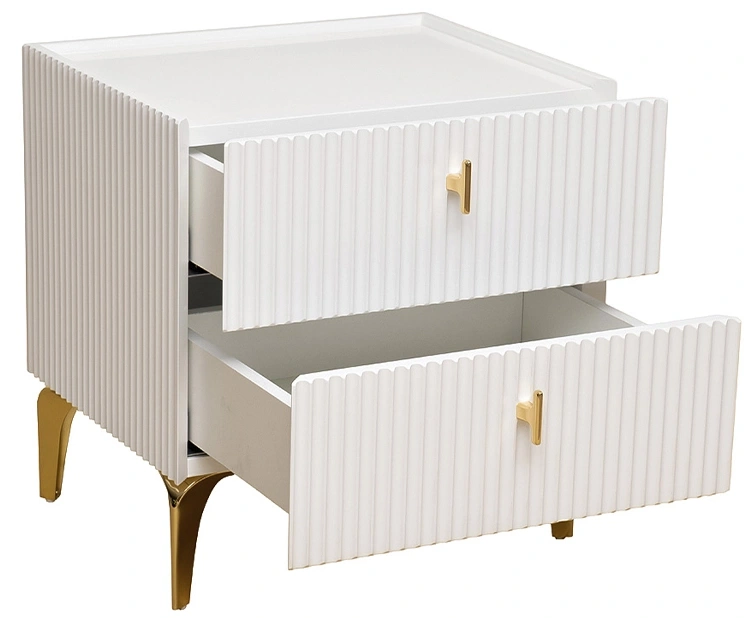 Тумба прикроватная Doria, с ящиками, белая 