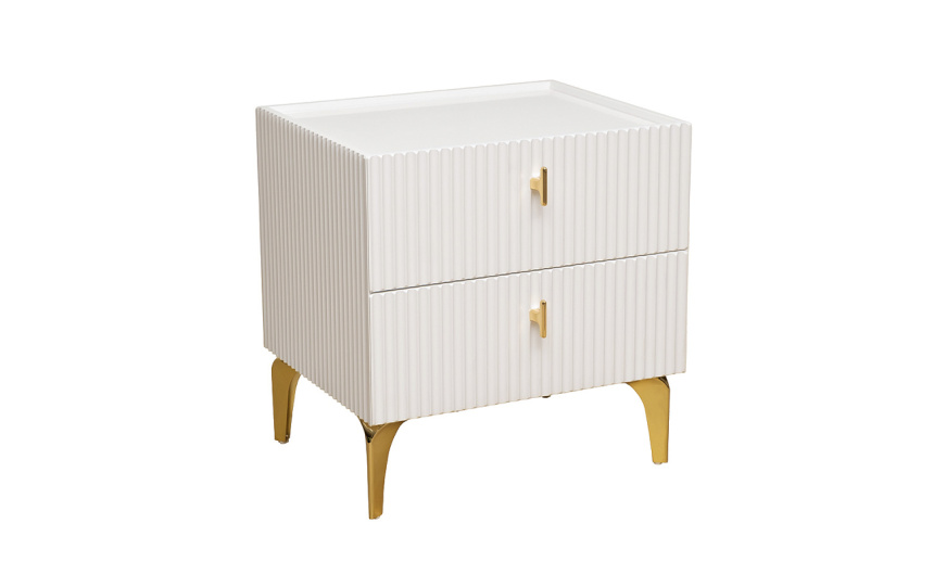 Тумба прикроватная Doria, с ящиками, белая 