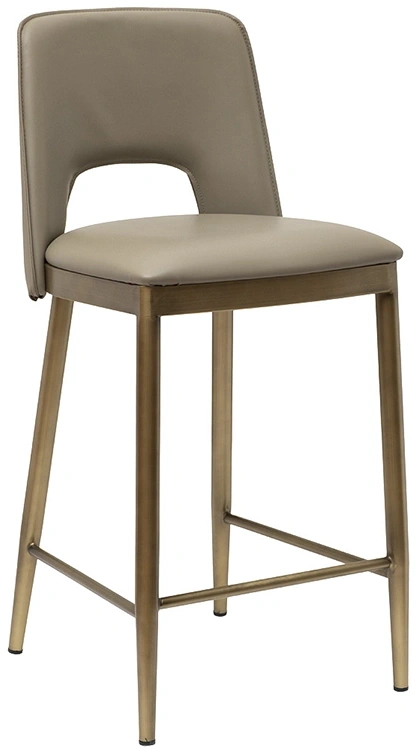 Барный стул 163YH-16574, экокожа, бежевый / бронза