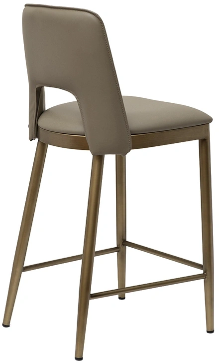 Барный стул 163YH-16574, экокожа, бежевый / бронза
