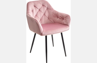 Стул Peru, мягкий, Bluvel-52 Pink, велюр, черный каркас