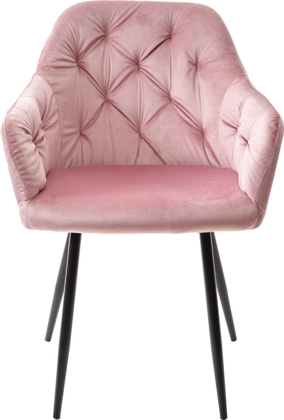 Стул Peru, мягкий, Bluvel-52 Pink, велюр, черный каркас