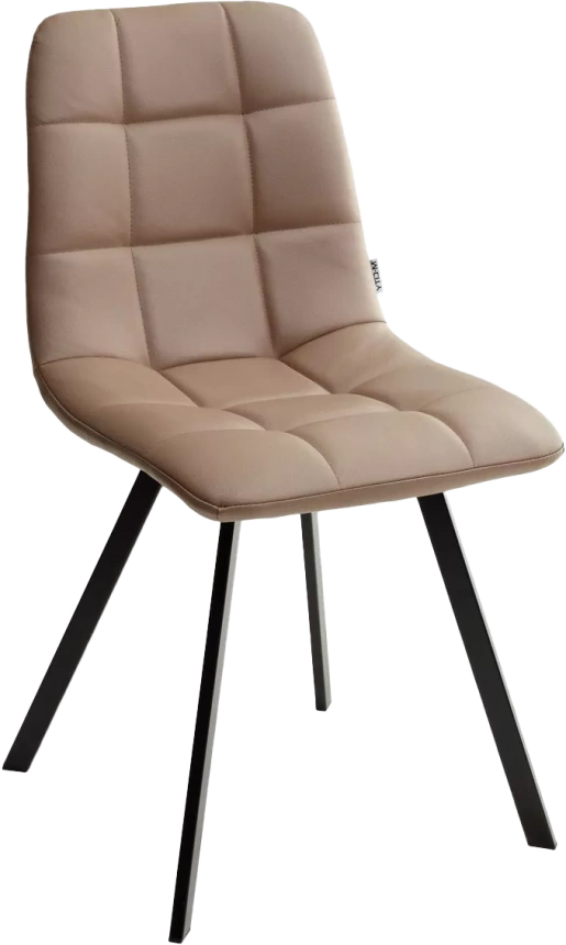 Стул Chilli Square, мягкий, HK017-31 серо-коричневый, PU, черный каркас