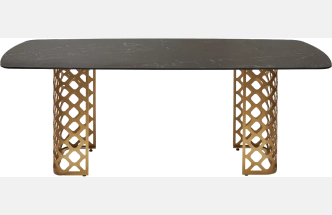 Кухонный стол Chiavari 220, KL-116 Черный мрамор матовый, итальянская керамика, бронзовый каркас