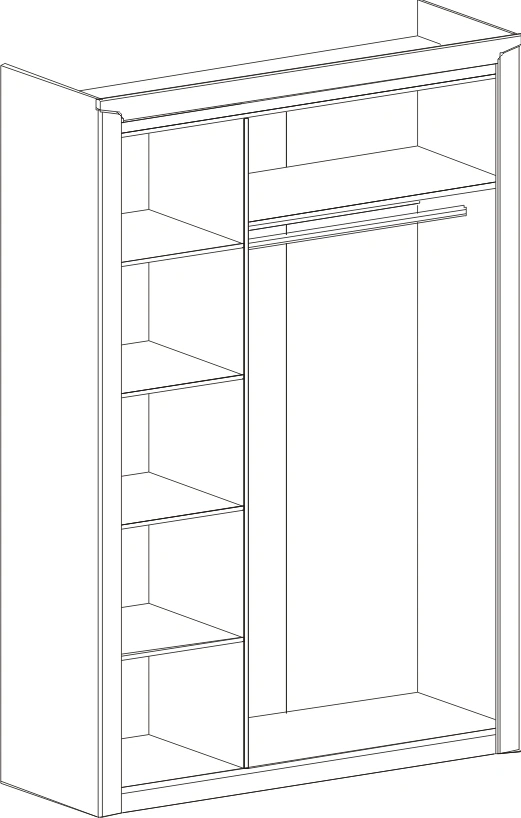 Шкаф трехдверный Соренто, распашной с зеркалом, дуб бонифаций