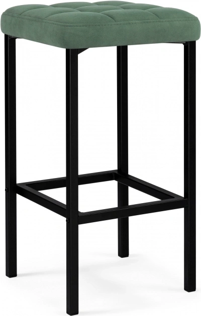 Барный табурет Лофт, микровелюр катания изумруд / черный матовый