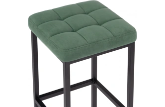 Барный табурет Лофт, микровелюр катания изумруд / черный матовый